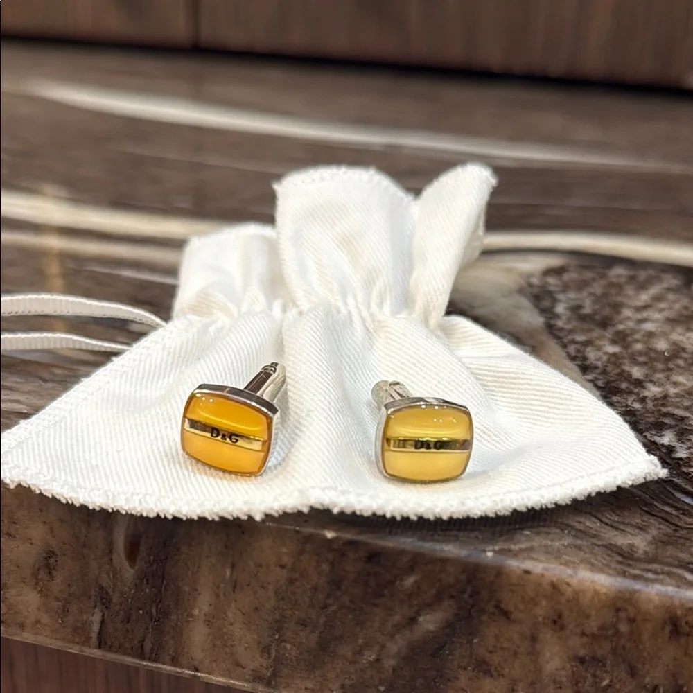 D&G Yellow  Cuff Links NEW